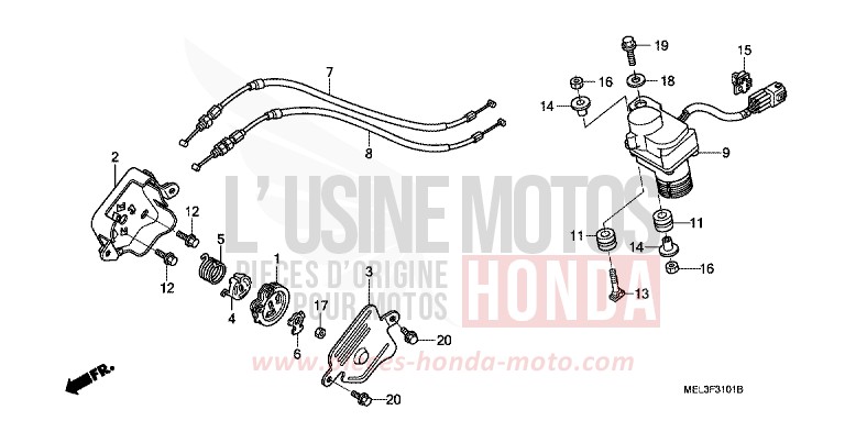SERVO-MOTEUR (CBR1000RR6/7) de CBR1000RR "Fireblade" IRON NAIL SILVER METALLIC-U (NH167EA) 2006